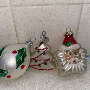 Thomas Pacconi ,Vintage Dept. 56 Glass Blown Christmas Ornament‎ Lot (3)